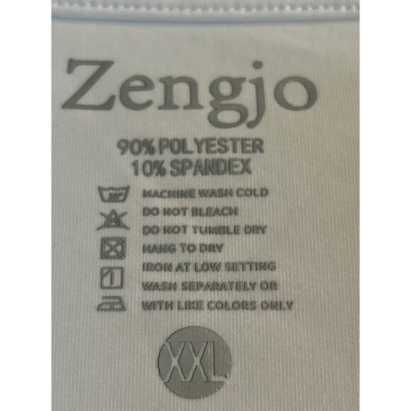 NWT Zengjo Men's White Dri Fit T Shirt Short Sleeve Polyester/Spandex Size XXL - Picture 3 of 5